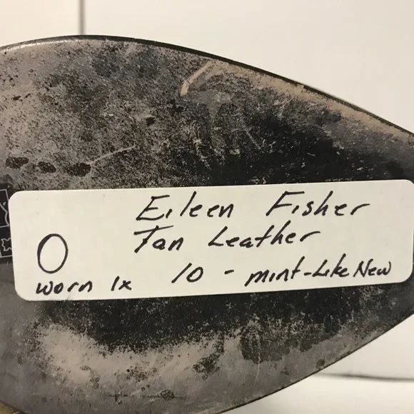 EILEEN FISHER Ankle Booties Tan Leather Side Zipper 3in Heel 10M Women's - Picture 11 of 11